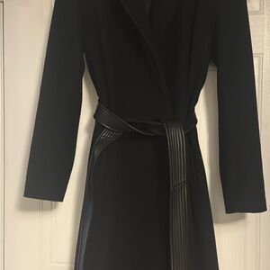 Pending- Badgley Mischka Black wool blend 3/4 length Trench style Coat